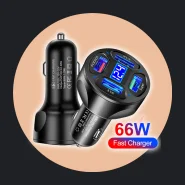 Carregador Veicular 66w Rápido Qc 3.0 4 USB Tipo C