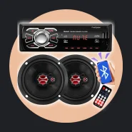 Kit Som Automotivo com Rádio Bluetooth USB Par Alto Falante