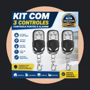 Kit 3 Controles Remoto Compatível 433mhz Portão Electrónico Garagem