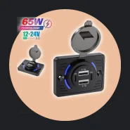 12v 24v Tomada de Carregador de Carro Duplo Pd USB