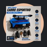 Porta Chaves Carro Esportivo Gt3 Decoração Automotiva para Garagem