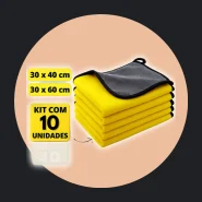 Kit 10 Flanela Microfibra Automotiva