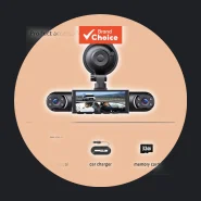 Bcuoz Dashcam de 3 Canais 1080p Câmeras Laterais Frontais 720p