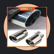 Ponteira Escapamento Aço Inox Saída Universal Prata Tuning