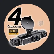 Dash Cam para Carro 4 Canais 360 Girar 1080p Câmera