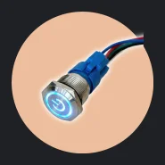 Botão Liga Desliga LED Som Automotivo com Trava Chicote 19mm