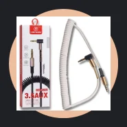 Cabo Auxiliar P2xp2 3.5mm Espiral 1,8mreforçado com Mola Áudio