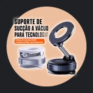 Suporte Magnético 360° para Celular Carro, Base a Vácuo Ajustável