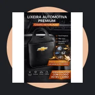 Lixeira Automotiva Couro Personalizada com Logo do Carro Universal