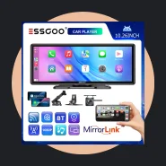 Essgoo 10.26 Polegadas Carro sem Fio Apple Carplay e Android-auto