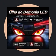 Luz Solar LED para Carro Olhos Demoníacos Neon com Ventosa
