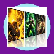 Kit 3 Quadros Decorativos Anime Goku Vegeta e Broly Dragon Ball