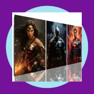 Quadro Decorativo Mosaico Liga da Justiça Sala Grande
