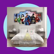 Quadro Decorativo Liga da Justiça Superman Batman Mulher Maravilha e Outros