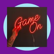 Painel de LED Game On na cor Vermelha Neon