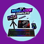 Kit Mobilador Gamer Completo Teclado RGB Mouse Gamer Mouse Pad Hub USB C Tripé Celular