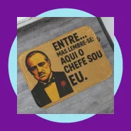 Tapete de Entrada 55x35cm Antiderrapante Poderoso Chefão