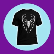 Camiseta Homem Aranha Venon Geek Preta Estampa Branca