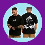 Camiseta Oversized Vegeta Majin 100% Algodão