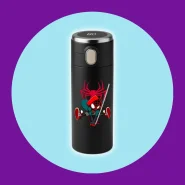 Garrafa Térmica de Aço Inoxidável Marvel Spider Man Miles Morales Medidor de Temperatura 420ml