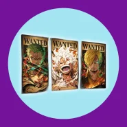 Kit 3 Quadros One Piece Luffy Sanji Zoro Para Quarto 122x60cm
