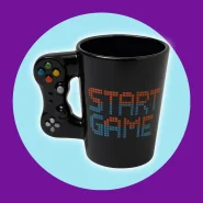 Caneca 3D Start Game Controle Video Game Preta Cerâmica Brilhante 420ml