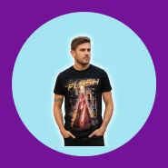 Camiseta The Flash Preta 100% Algodão