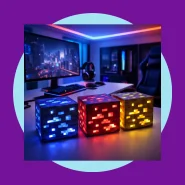 Luminária De Mesa Cubo Minecraft 12cm