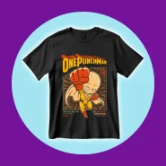 Camiseta One Punch Man Saitama Estilo Retrô Engraçado