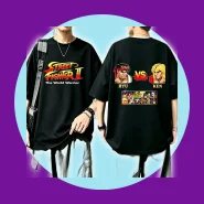 Camiseta Street Fighter II Estampa Clássica do Jogo