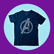 Camiseta Avengers Azul com Símbolo 100% Algodão