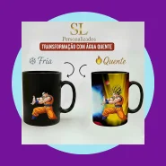 Caneca Magica Goku Super Saiyajin lançando o Kamehameha