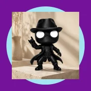 Spider Noir Preto com Chapéu Óculos e Sobretudo Homem Aranha