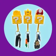 Combo 3 Porta Chaves Geek Cogumelo Estrela Moeda