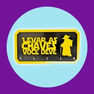Porta Chaves Star Wars Mestre Yoda Levar as Chaves Você Deve