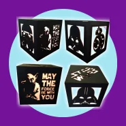 Luminária Abajur Cubo de Mesa Star Wars