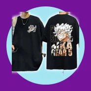 Camiseta Unissex Luffy Gear 5 100% Algodão