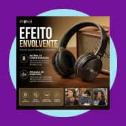 INOVA Fone Bluetooth Sem Fio Dobrável com Qualidade Som Hifi 5.3