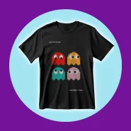 Camiseta PacMan Fantasmas Coloridos Pixel Art Jogos Clássicos