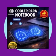Base Cooler para Notebook Hoopson LED Azul 2 Fans Silenciosos USB