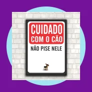 Quadros Decorativos Engraçados Cuidado com o Cão Não Pise Nele MDF 30X20