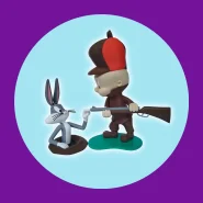 Perna Longa e Hortelino 22cm Action Figure de Decoração