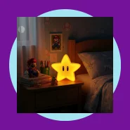 Luminária De Mesa Estrela Super Mario Decoração Geek Amarelo 12v