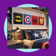 Kit Quadros Heróis 3D Alto Relevo MDF Decoração Quarto