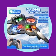 Avião Drone de Combate Aircraft Controle Remoto RC 2.4GHz 4 Motores