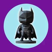 Miniatura Batman Low Poly 3D em PLA – Decoração Geometrica Geek