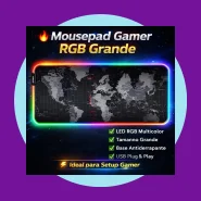 Mousepad Gamer RGB LED XXL Grande Antiderrapante USB