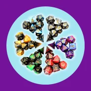 Kit 7 Dados de RPG Perolados Com Bolsinha de Veludo