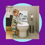 Adesivo Decorativo Tampa Vaso Sanitário Feche a Tampa Meanny Ranhenta