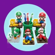 Super Mario Bros 3D Escritório Gamer Organizador de Mesa